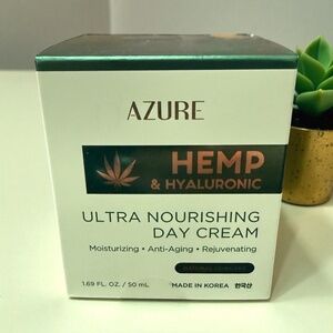 AZURE Hemp & Hyaluronic Ultra Nourishing Day Cream Natural Skincare - NEW